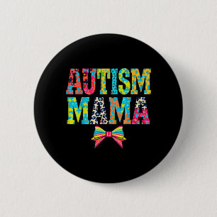 Funny Autism Mama Puzzle Piece Support Awareness 6 Cm Round Badge