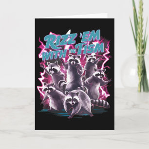 Funny Autistic Racoon Autism Meme Rizz Em With The Card