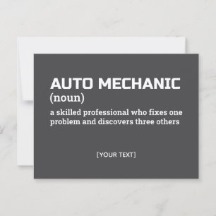Funny Auto Mechanic Definition Postcard