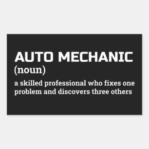 Funny Auto Mechanic Definition Rectangular Sticker