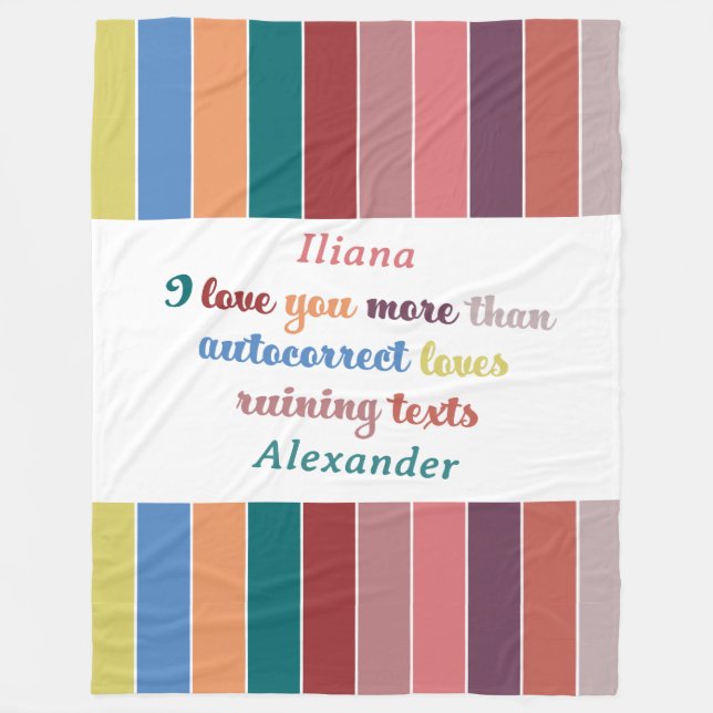 Funny Autocorrect Love Quote - Valentine’s Day  Fleece Blanket (Front)