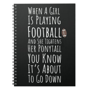 Funny Autumn Football Gifts For Girls Players Fans Notebook