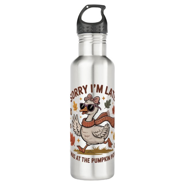 Funny Autumn Goose 710 Ml Water Bottle (Front)