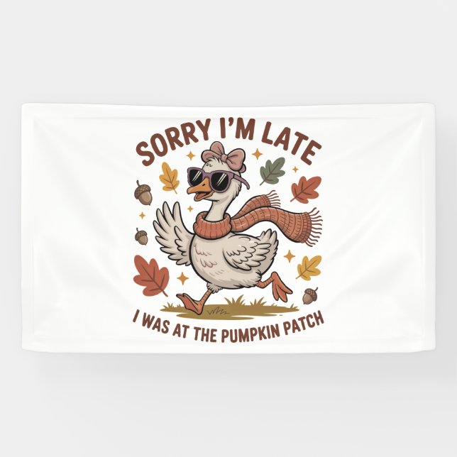 Funny Autumn Goose Banner (Horizontal)