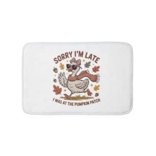 Funny Autumn Goose Bath Mat