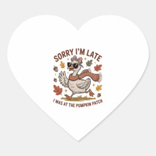 Funny Autumn Goose Heart Sticker