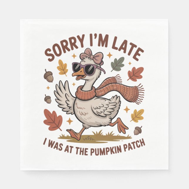Funny Autumn Goose Napkin (Front)