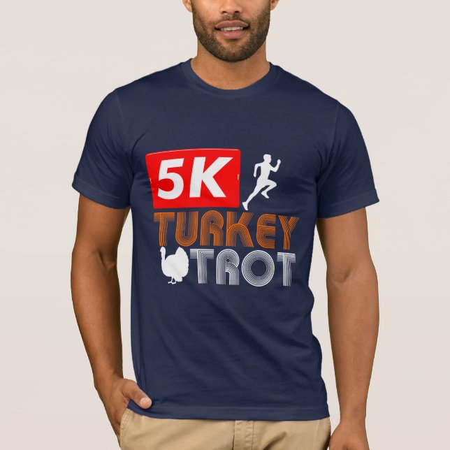 Funny Autumn Thanksgiving Turkey Trot Fall T-Shirt (Front)