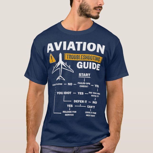 Funny Aviation Troubleshooting Guide Gift for T-Shirt (Front)