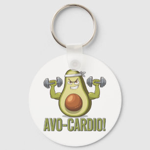 Funny Avo-Cardio Avocado Fitness Design Key Ring