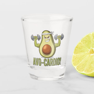 Funny Avo-Cardio Avocado Fitness Design Shot Glass
