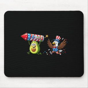 Funny Avocado Aamerican Usa Flag Memorial Day 4th Mouse Pad