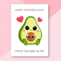 Funny Avocado Baby Bump Mother's Day Card