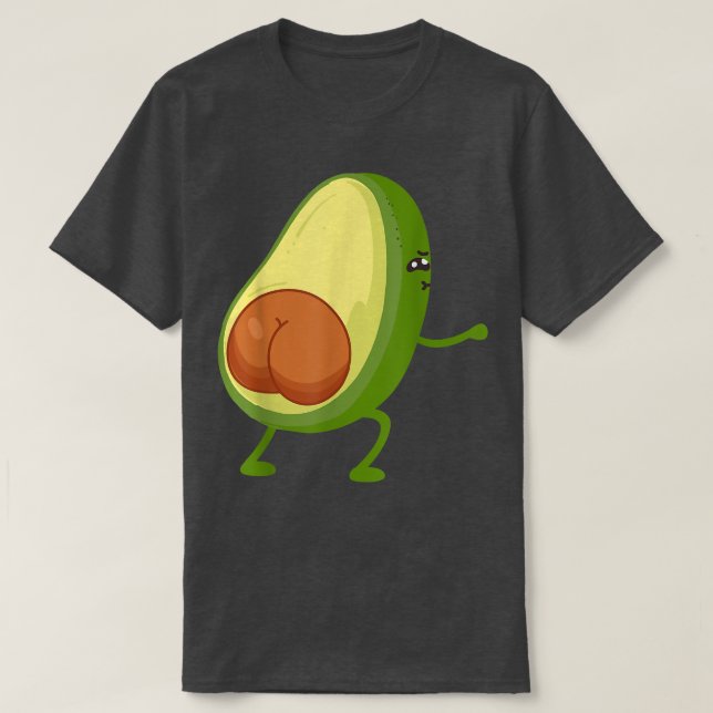 Funny Avocado Butt Squating Glute Workout Cute & S T-Shirt (Design Front)