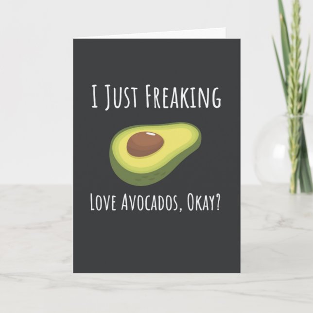 Funny Avocado Cards Fruit Trendy Happy Vegan (Front)