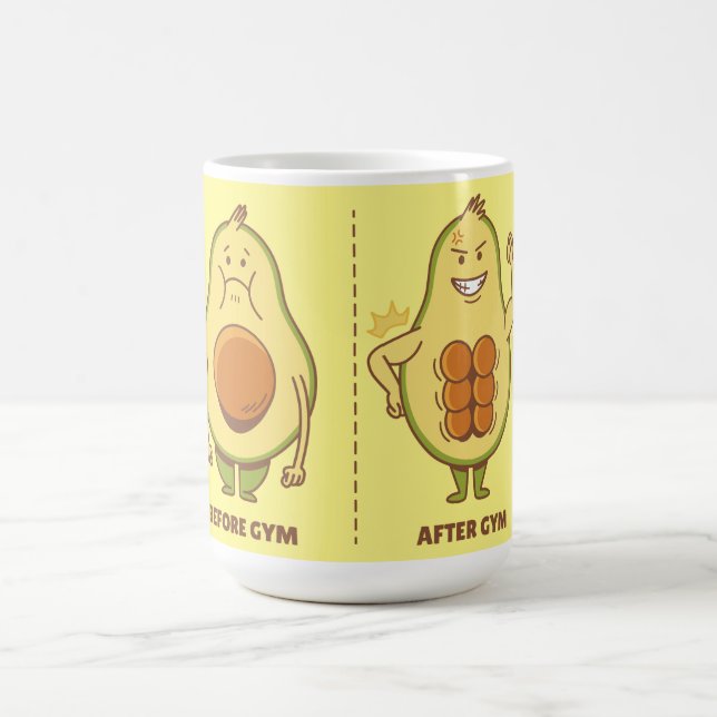 Funny Avocado, Cute Fruit Meme Coffee Mug (Center)