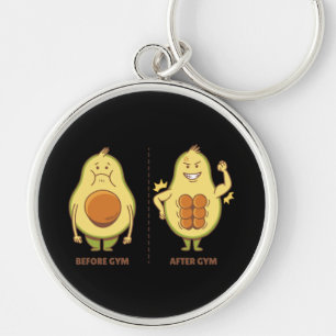 Funny Avocado, Cute Fruit Meme Key Ring