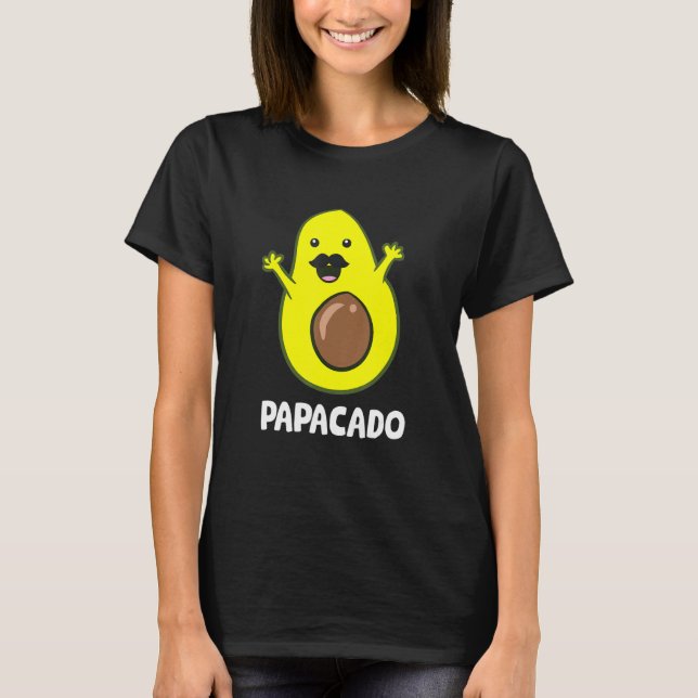 Funny Avocado Dad Vegan Guacamole Avocado Papacado T-Shirt (Front)