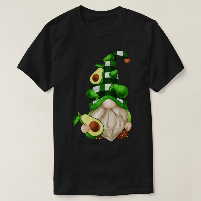 Funny Avocado Gnome For Xmas Matching Couple & Veg T-Shirt (Design Front)