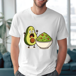 Funny Avocado Guacamole Cartoon Design T-Shirt