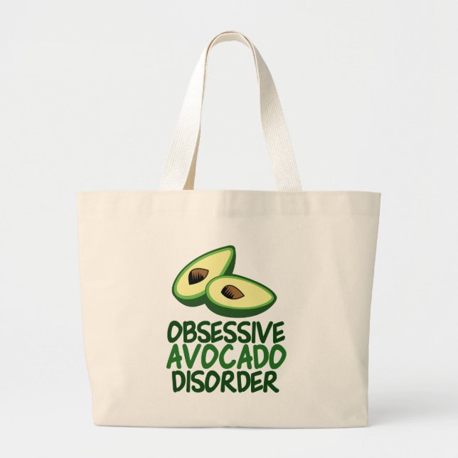 Funny Avocado Lover Large Tote Bag (Front)