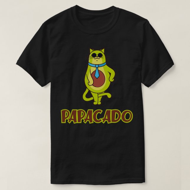 Funny Avocado Papacado Vegan Dad Father T-Shirt (Design Front)