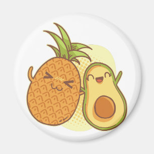 Funny Avocado Pineapple Best Friends BFF Kawaii Magnet
