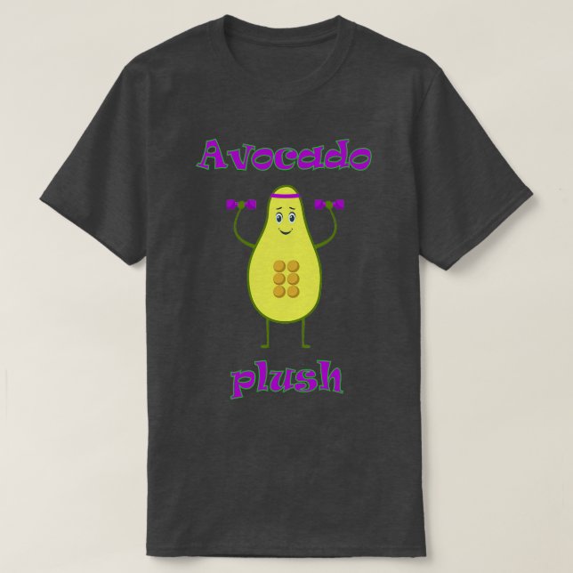 Funny Avocado Plush Cute Avocado Workout T-Shirt (Design Front)