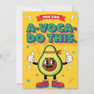 funny avocado positive kawaii fruit lover thank you card