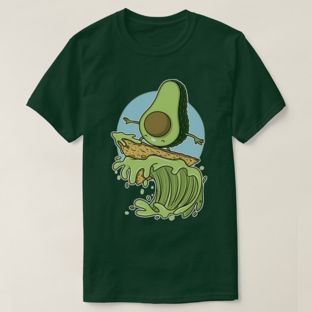 Funny Avocado Surfing 51 T-Shirt (Design Front)