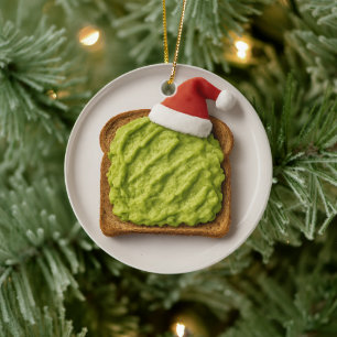 Funny Avocado Toast – Personalised Xmas Gift Ceramic Ornament