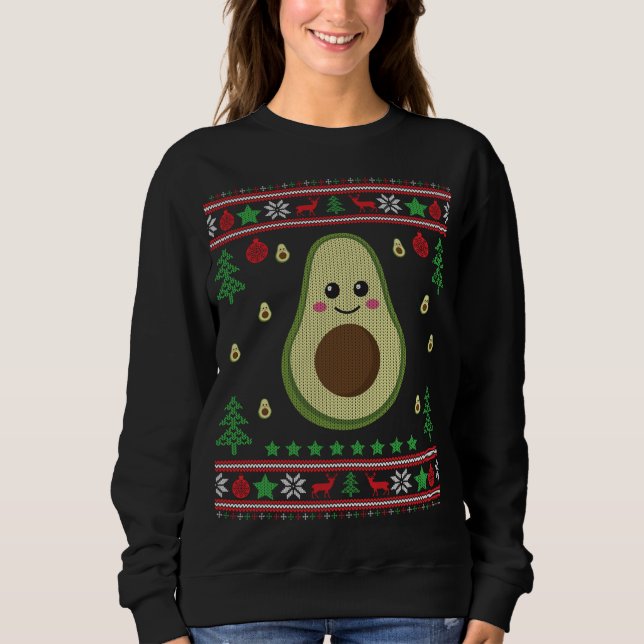 Funny Avocado Ugly Christmas Sweater Fruit Lover G (Front)