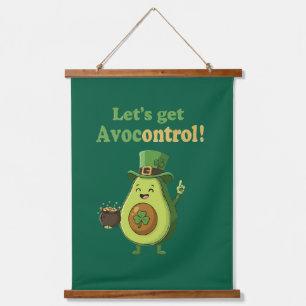 Funny "Avocontrol" St. Patrick's Day Avocado Hanging Tapestry