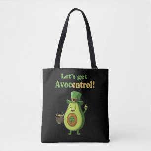 Funny "Avocontrol" St. Patrick's Day Avocado Tote Bag