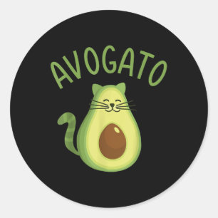 Funny Avogato Cat For Avocado Lover And Cinco De M Classic Round Sticker