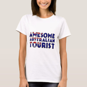 Funny Awesome Australian Tourist Flag Typography T-Shirt