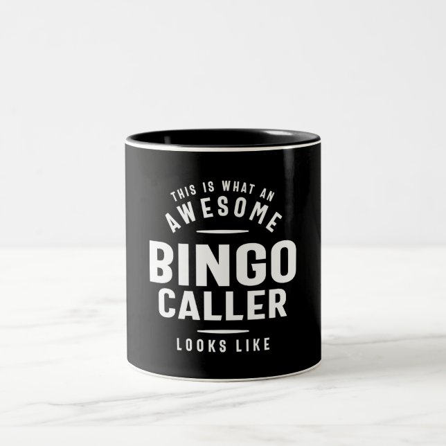 Funny Awesome Bingo Caller Job Occupation Two-Tone Coffee Mug (Center)