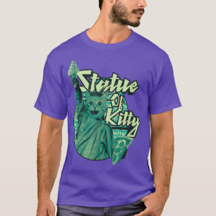 Funny Awesome Cat As The Statue of Kitty Liberty W T-Shirt