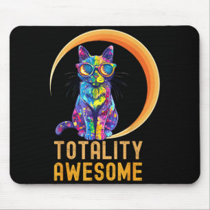 Funny Awesome Cat Usa Solar Eclipse Totality Mouse Pad