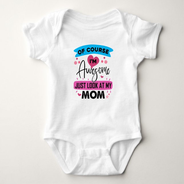 Funny awesome Mum word art  Baby Bodysuit (Front)