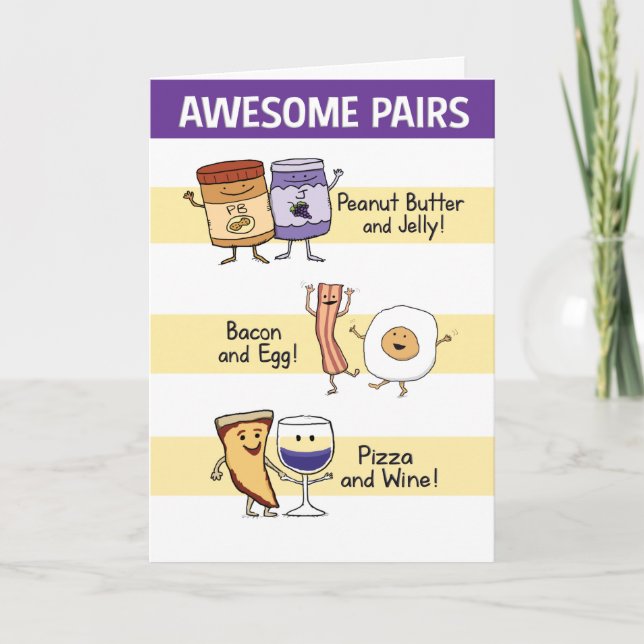 Funny Awesome Pairs Anniversary Card (Front)