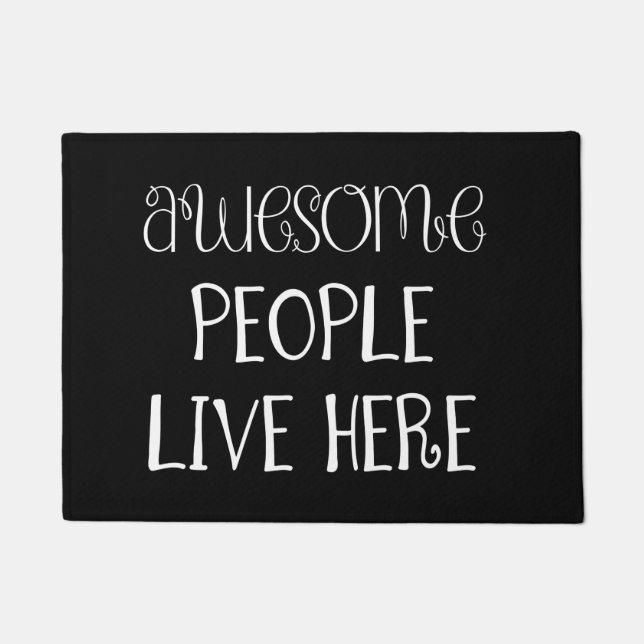 Funny Awesome People Live Here Doormat (Front)
