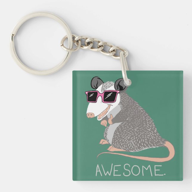 Funny Awesome Possum Key Ring (Front)