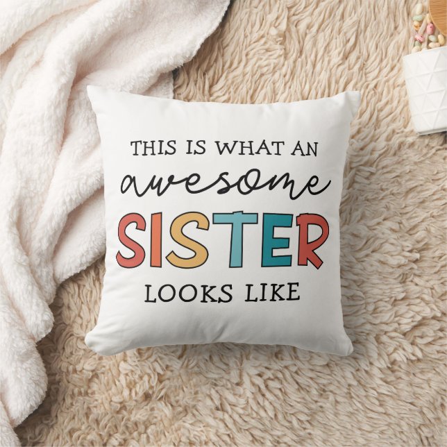 Funny Awesome Sister | Gifts for Best Sister Ever Cushion (Blanket)