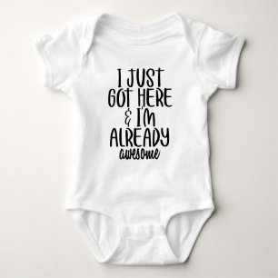 funny awesome word art unisex baby bodysuit
