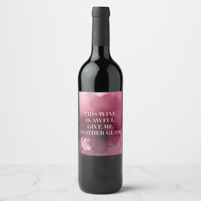 Funny "Awful Wine" label inspired by Moira Rose (Front)