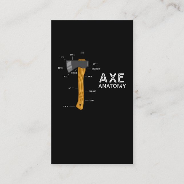 Funny Axe Humour Hatchet Woodworking Axe Throwing Business Card (Front)