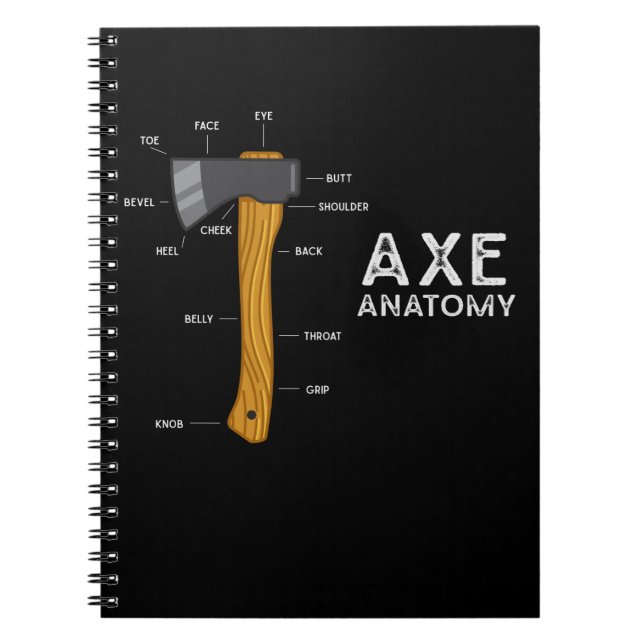 Funny Axe Humour Hatchet Woodworking Axe Throwing Notebook (Front)