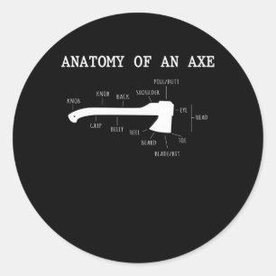 Funny Axe Throwing Anatomy Hatchet Lumberjack Classic Round Sticker