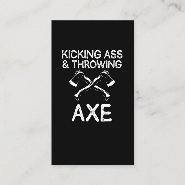 Funny Axe Throwing Joke Woodworker Lumberjack Business Card (Front)